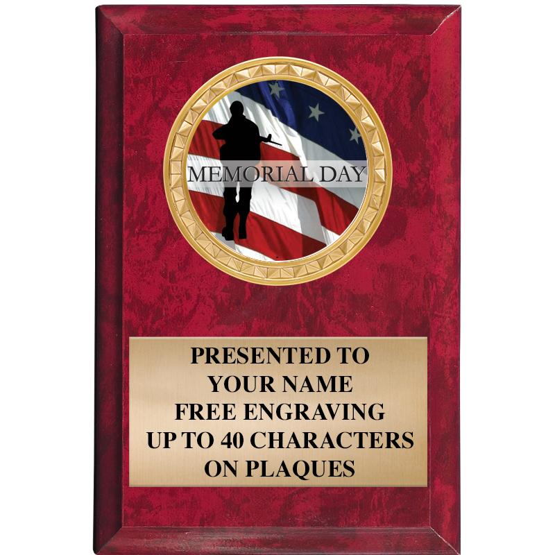 4" X 6" RED MBL INSERT PLQ