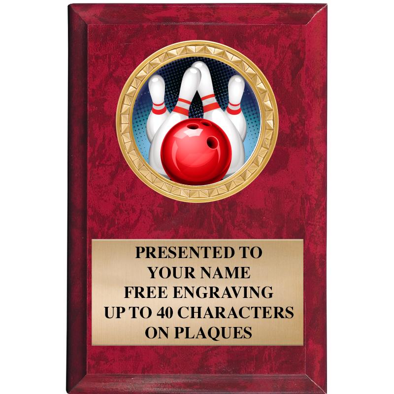 4" X 6" RED MBL INSERT PLQ