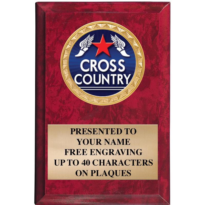 4" X 6" RED MBL INSERT PLQ