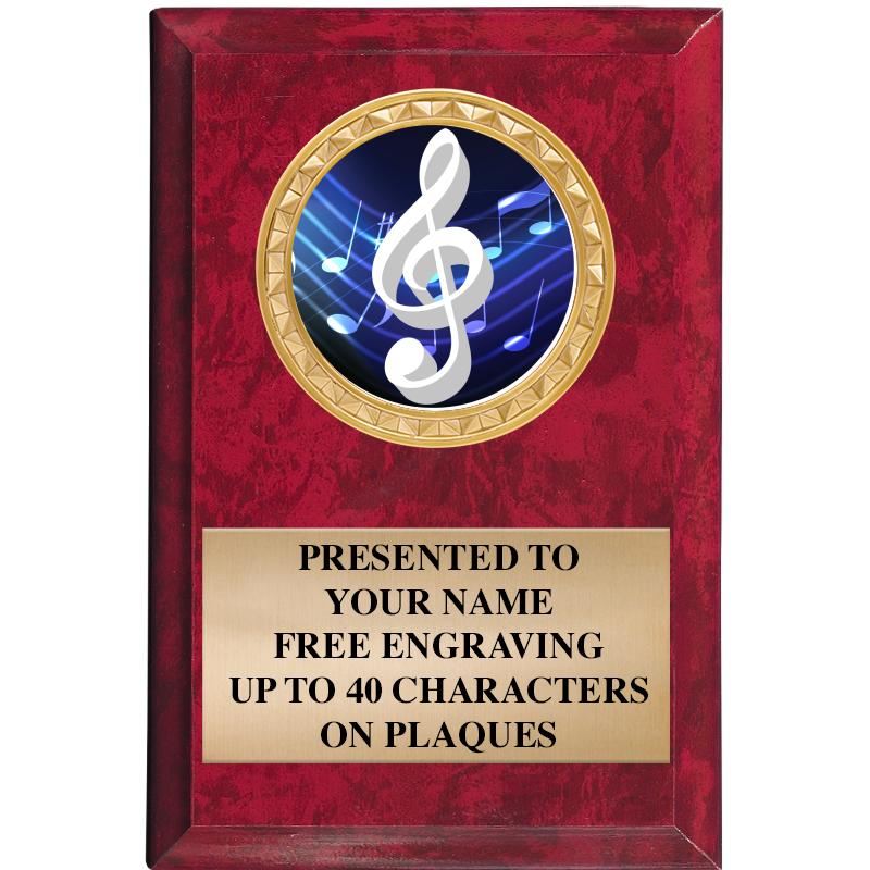 4" X 6" RED MBL INSERT PLQ