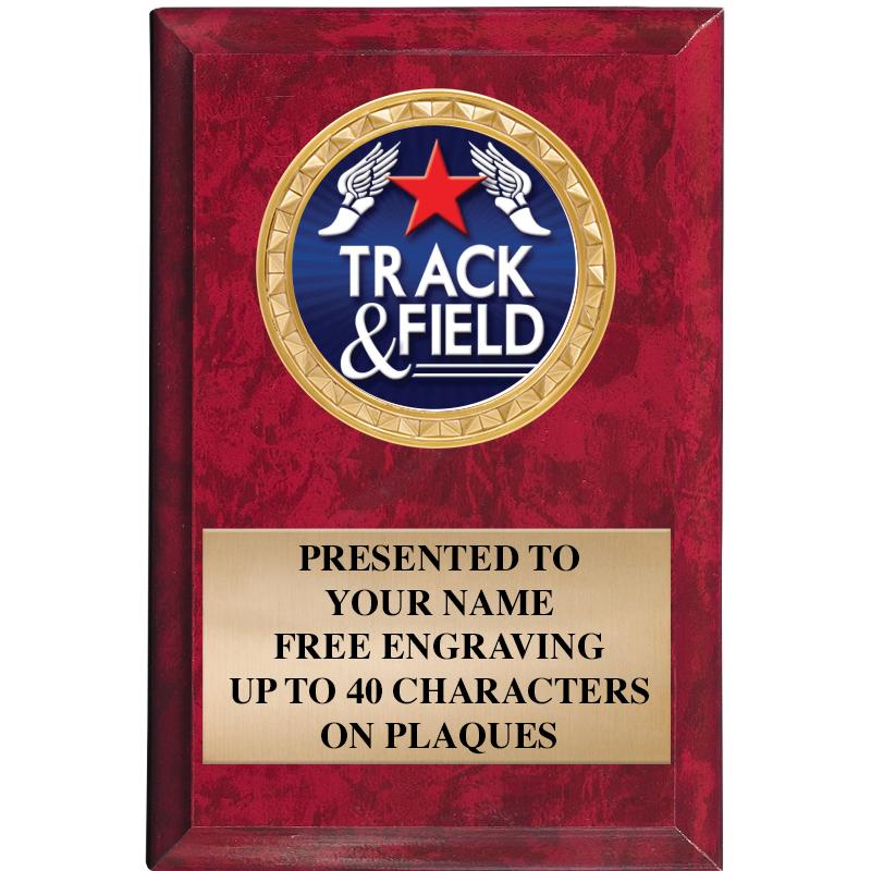 4" X 6" RED MBL INSERT PLQ