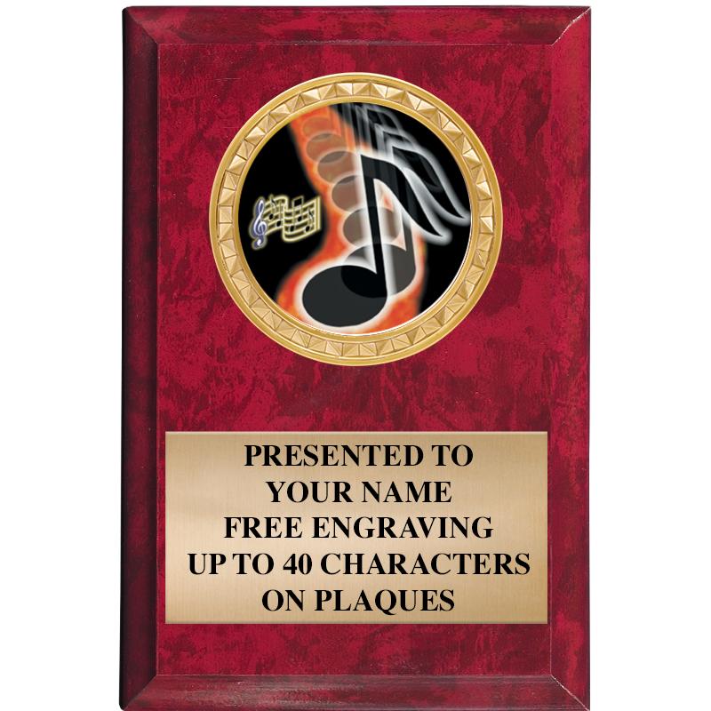 4" X 6" RED MBL INSERT PLQ