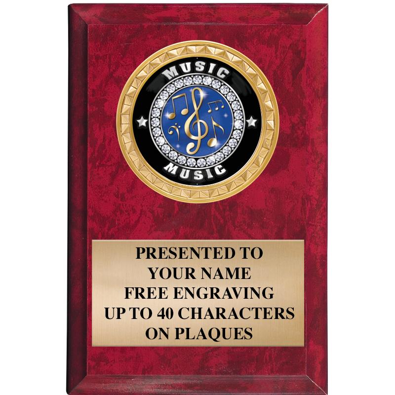 4" X 6" RED MBL INSERT PLQ