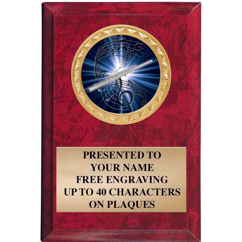 4" X 6" RED MBL INSERT PLQ