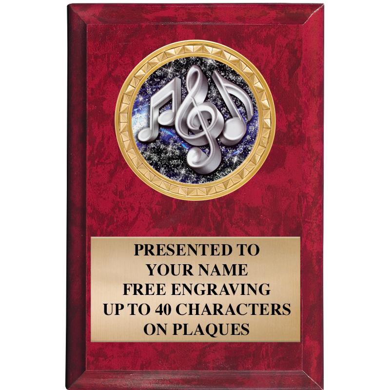 4" X 6" RED MBL INSERT PLQ