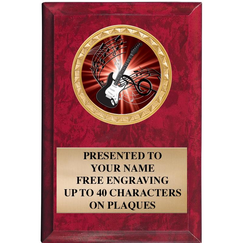 4" X 6" RED MBL INSERT PLQ