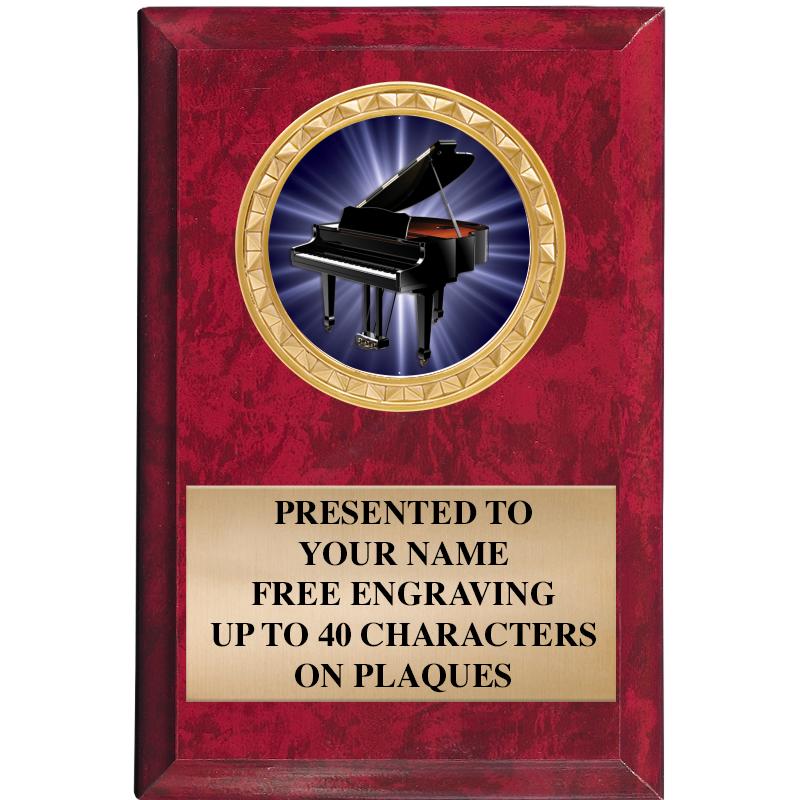 4" X 6" RED MBL INSERT PLQ