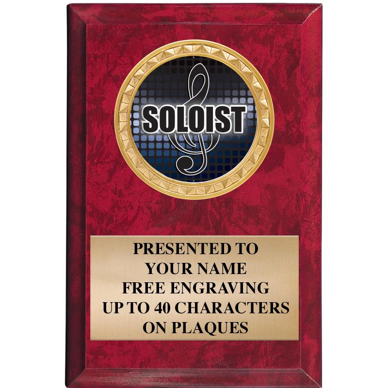 4" X 6" RED MBL INSERT PLQ