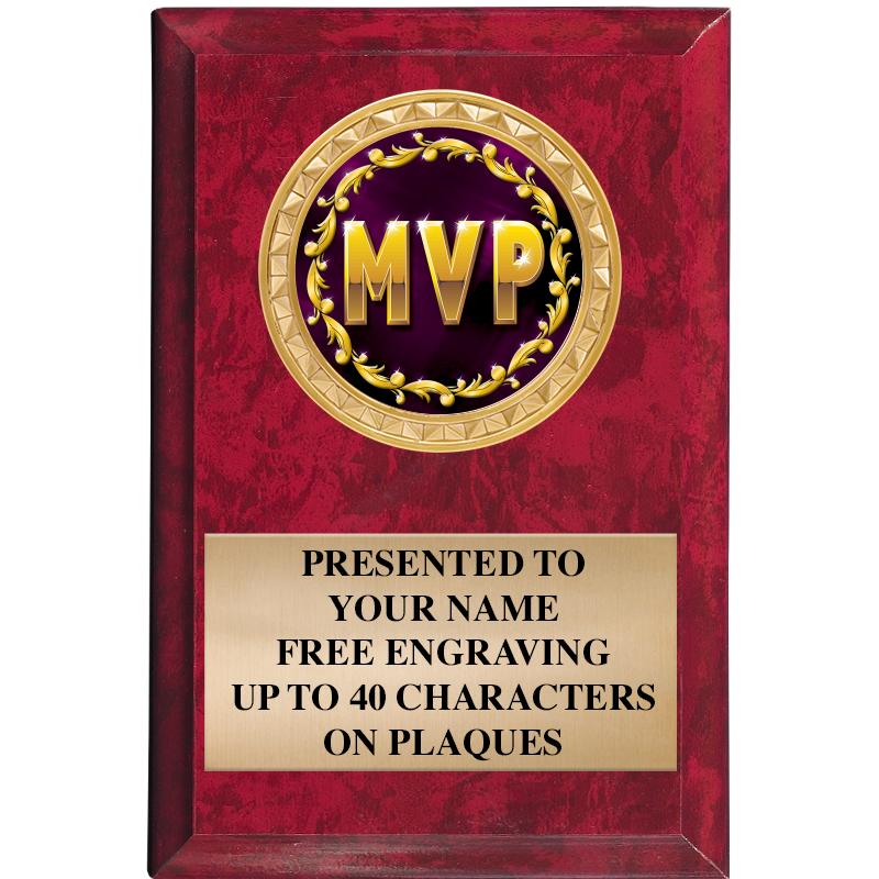 4" X 6" RED MBL INSERT PLQ