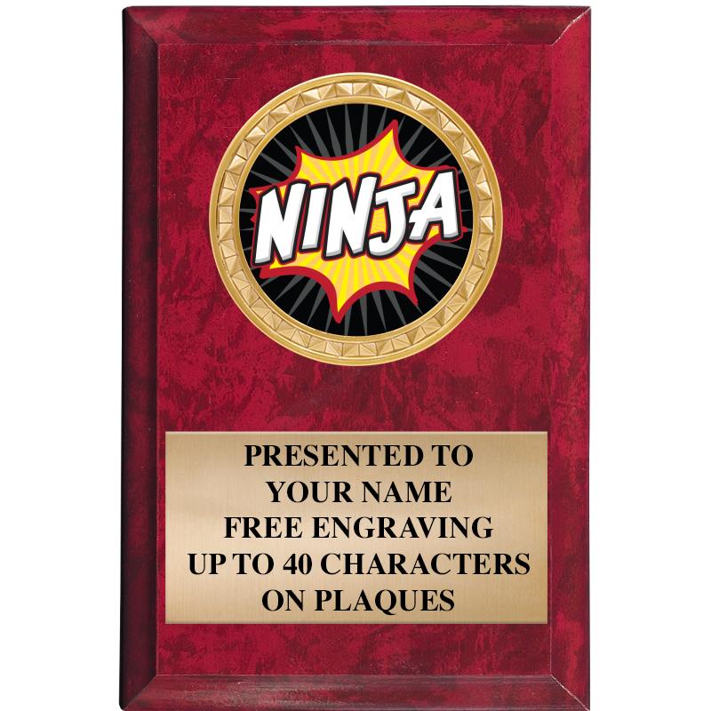 4" X 6" RED MBL INSERT PLQ