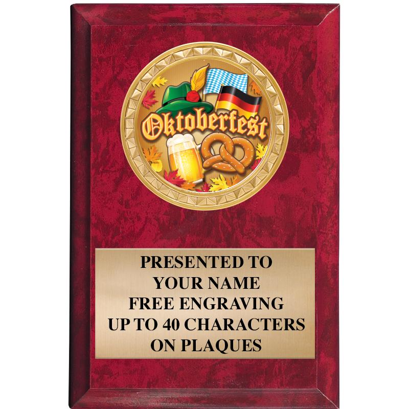 4" X 6" RED MBL INSERT PLQ