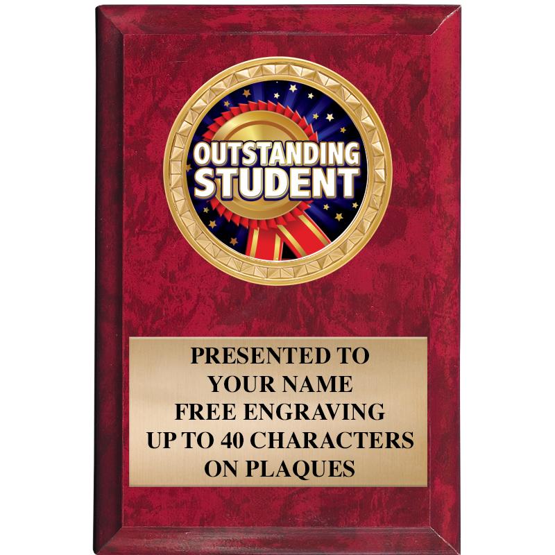 4" X 6" RED MBL INSERT PLQ