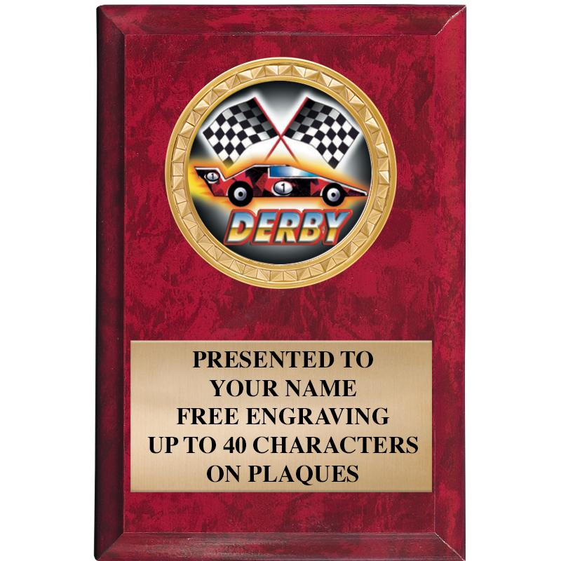 4" X 6" RED MBL INSERT PLQ