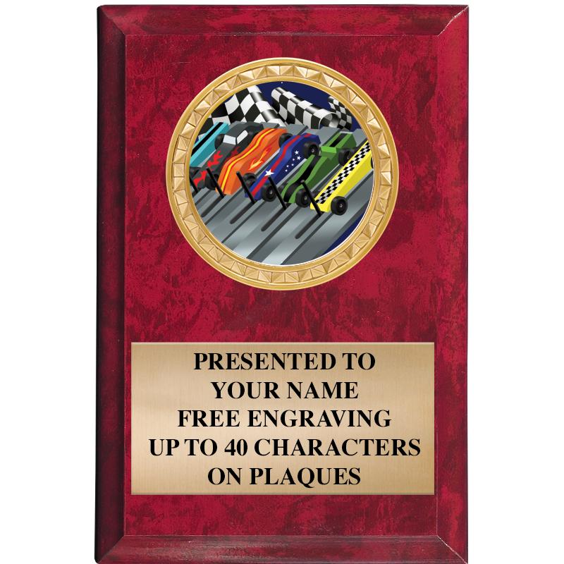 4" X 6" RED MBL INSERT PLQ