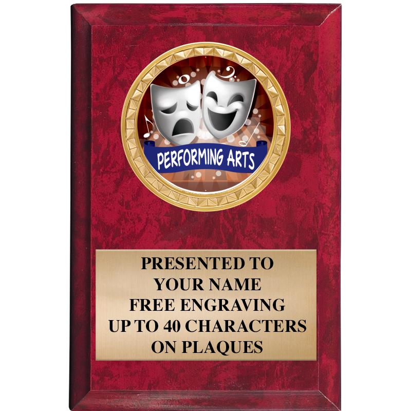 4" X 6" RED MBL INSERT PLQ