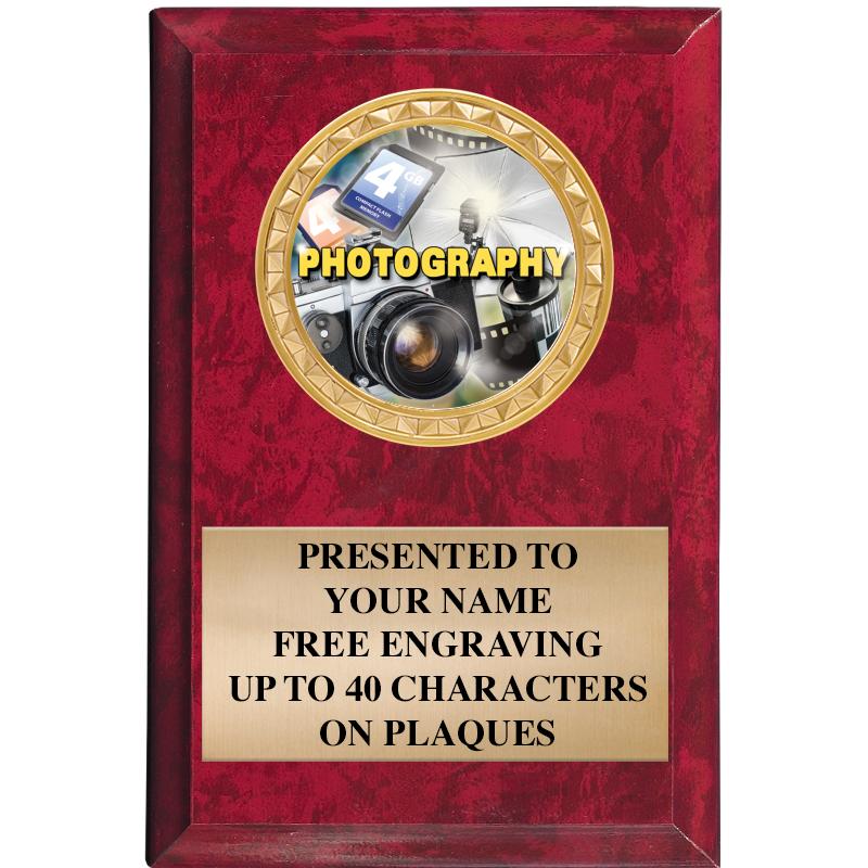 4" X 6" RED MBL INSERT PLQ