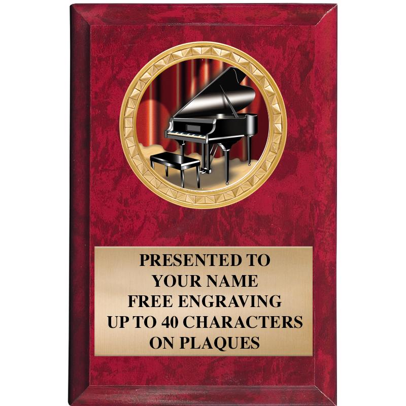 4" X 6" RED MBL INSERT PLQ