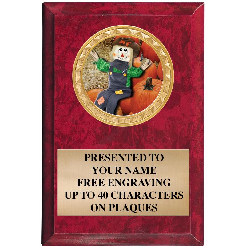 4" X 6" RED MBL INSERT PLQ