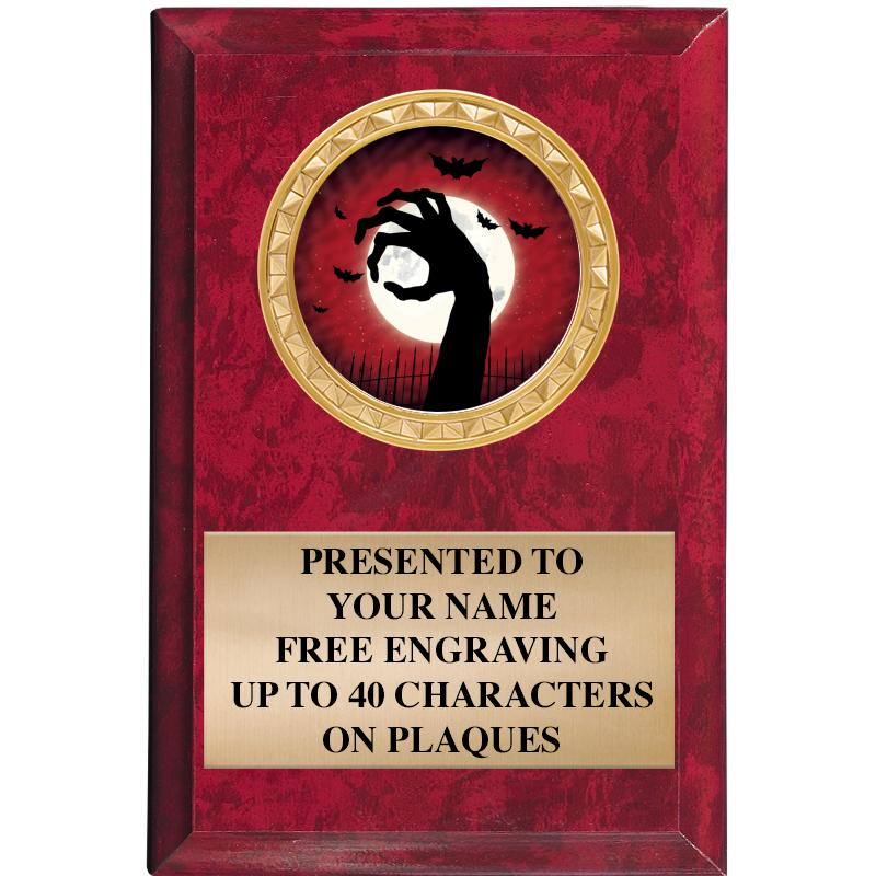 4" X 6" RED MBL INSERT PLQ