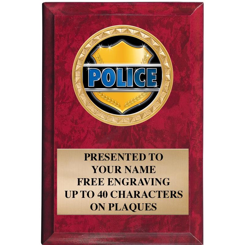 4" X 6" RED MBL INSERT PLQ