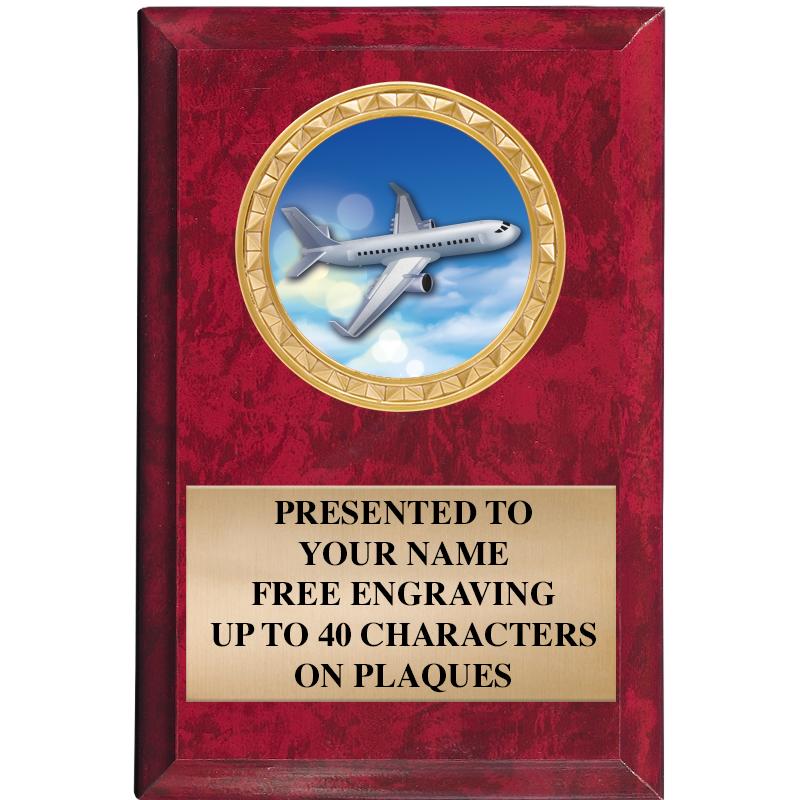 4" X 6" RED MBL INSERT PLQ