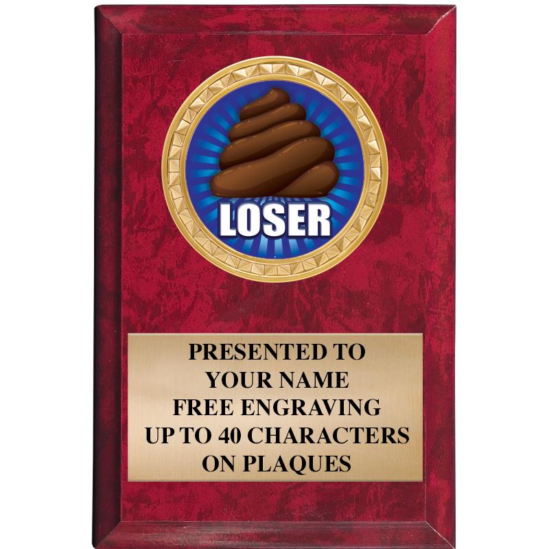 4" X 6" RED MBL INSERT PLQ