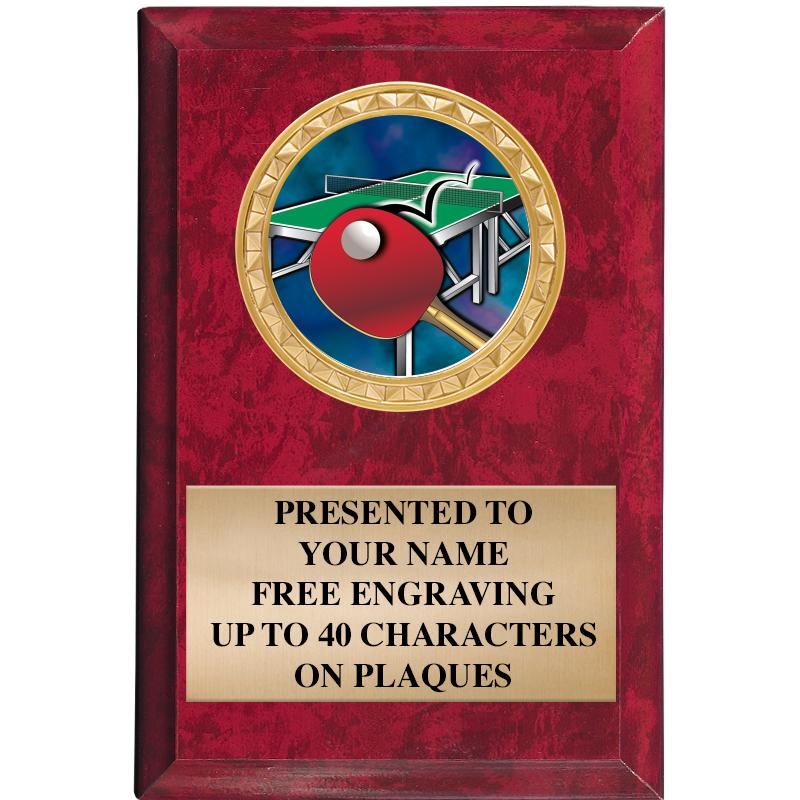 4" X 6" RED MBL INSERT PLQ