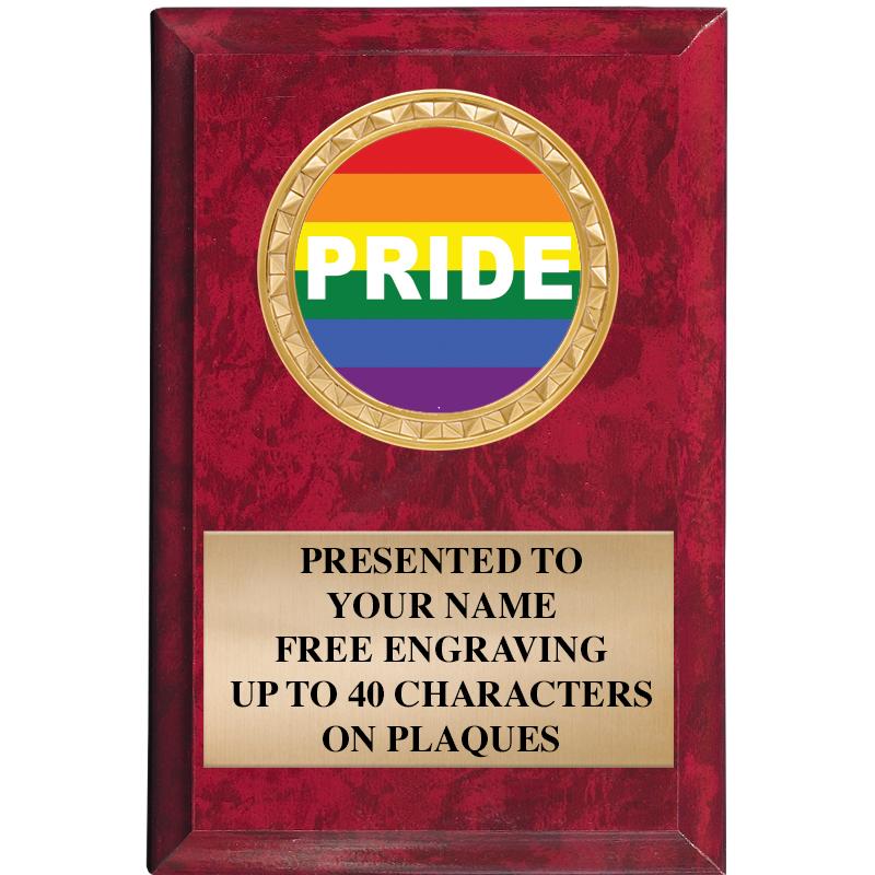 4" X 6" RED MBL INSERT PLQ