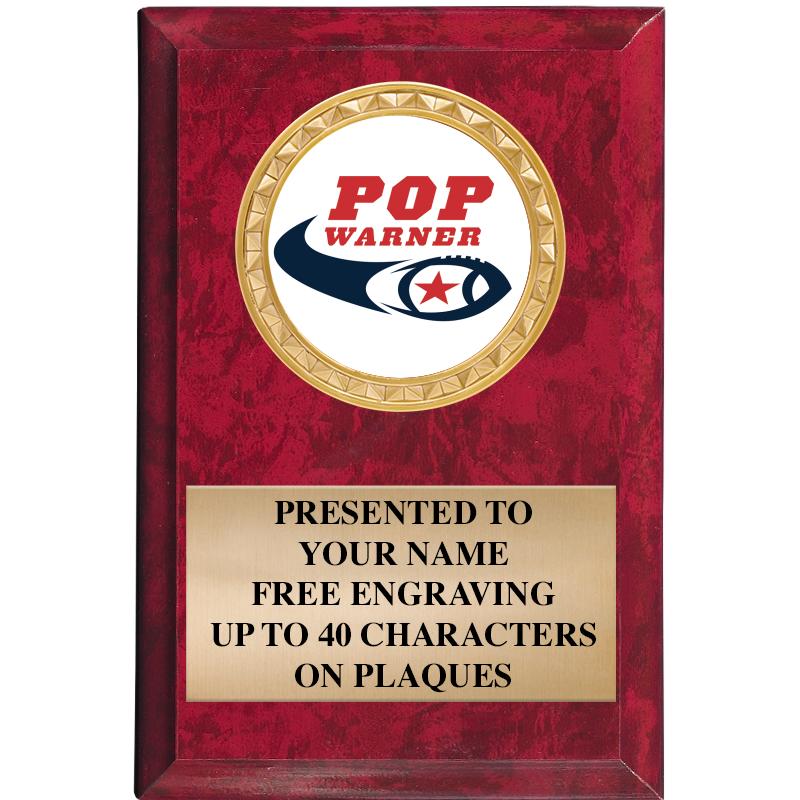 4" X 6" RED MBL INSERT PLQ