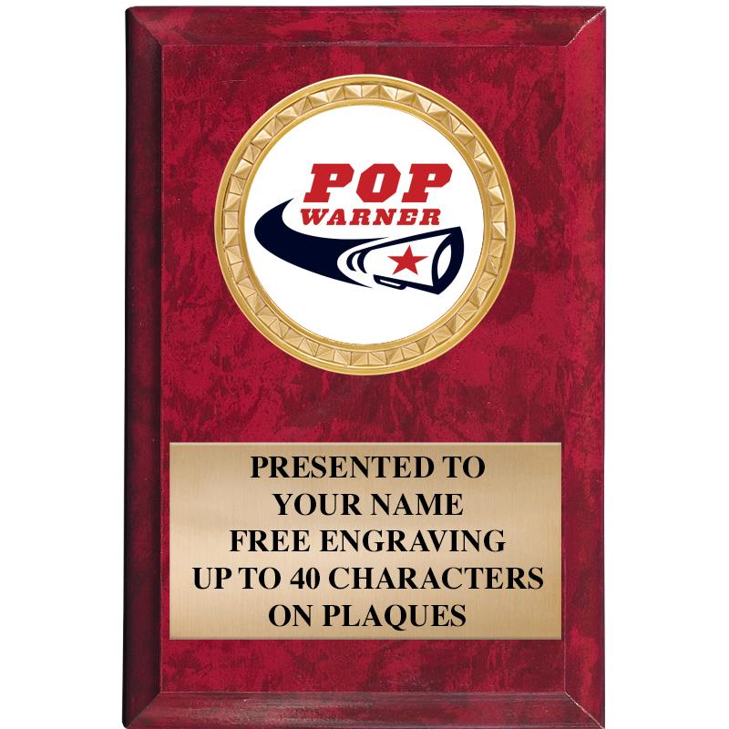 4" X 6" RED MBL INSERT PLQ