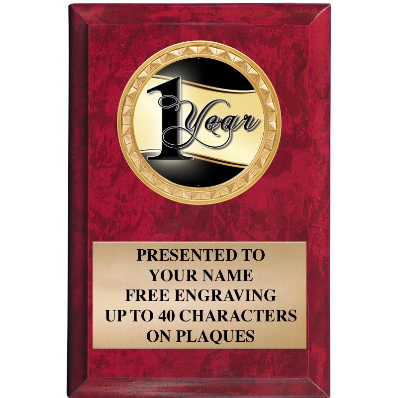 4" X 6" RED MBL INSERT PLQ