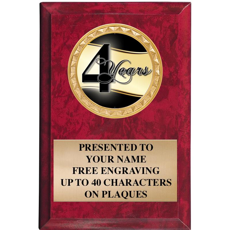 4" X 6" RED MBL INSERT PLQ