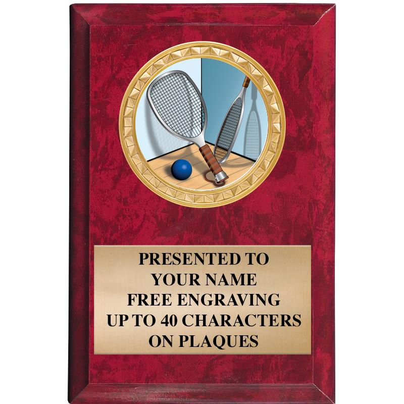 4" X 6" RED MBL INSERT PLQ