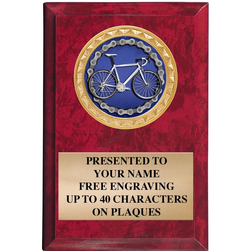 4" X 6" RED MBL INSERT PLQ