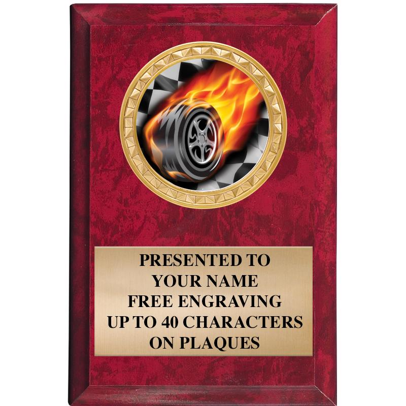 4" X 6" RED MBL INSERT PLQ