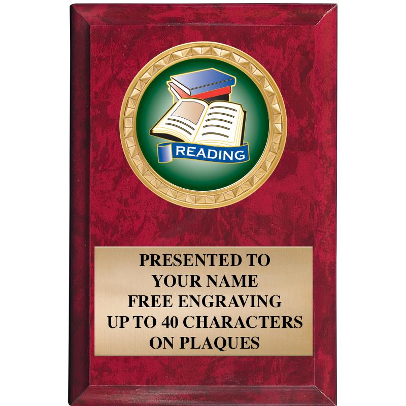 4" X 6" RED MBL INSERT PLQ