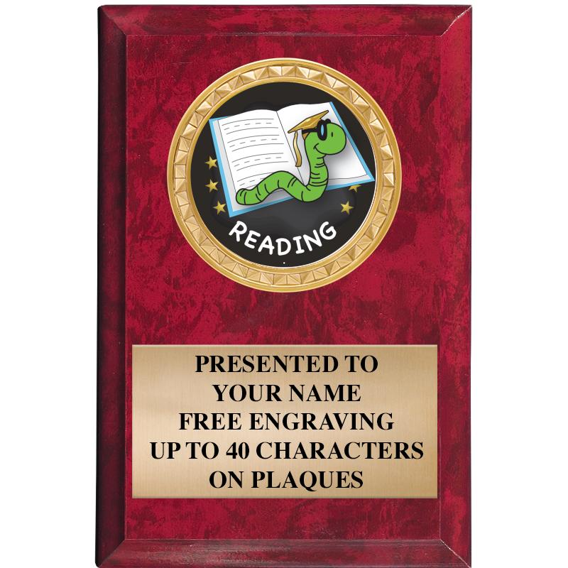 4" X 6" RED MBL INSERT PLQ