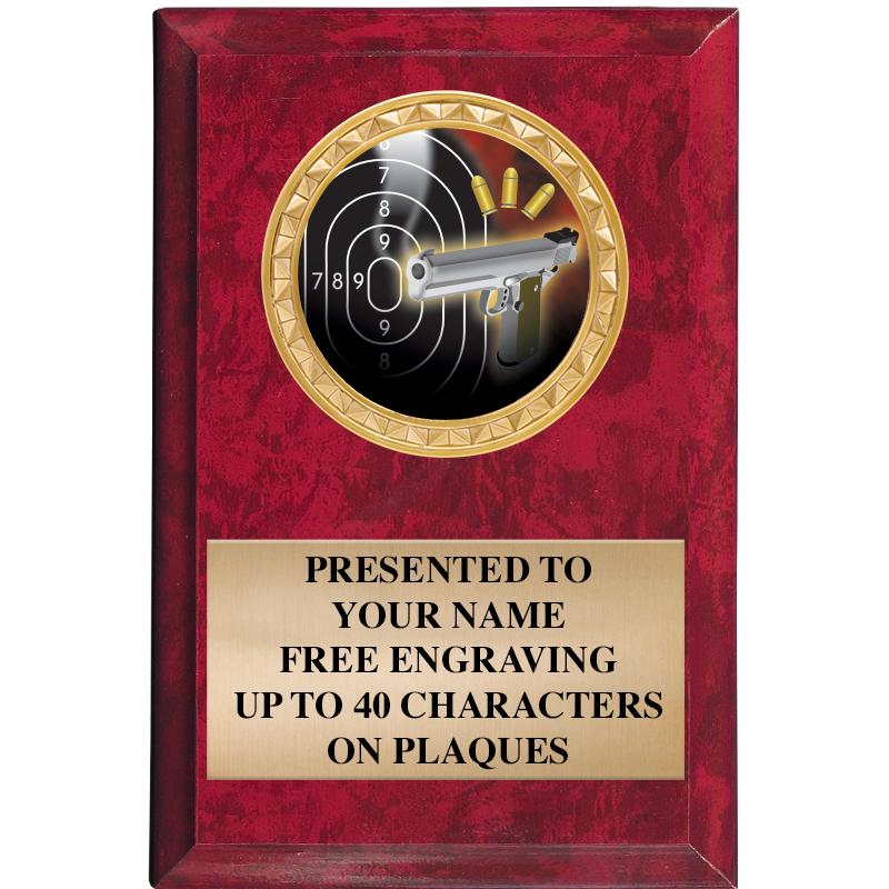 4" X 6" RED MBL INSERT PLQ