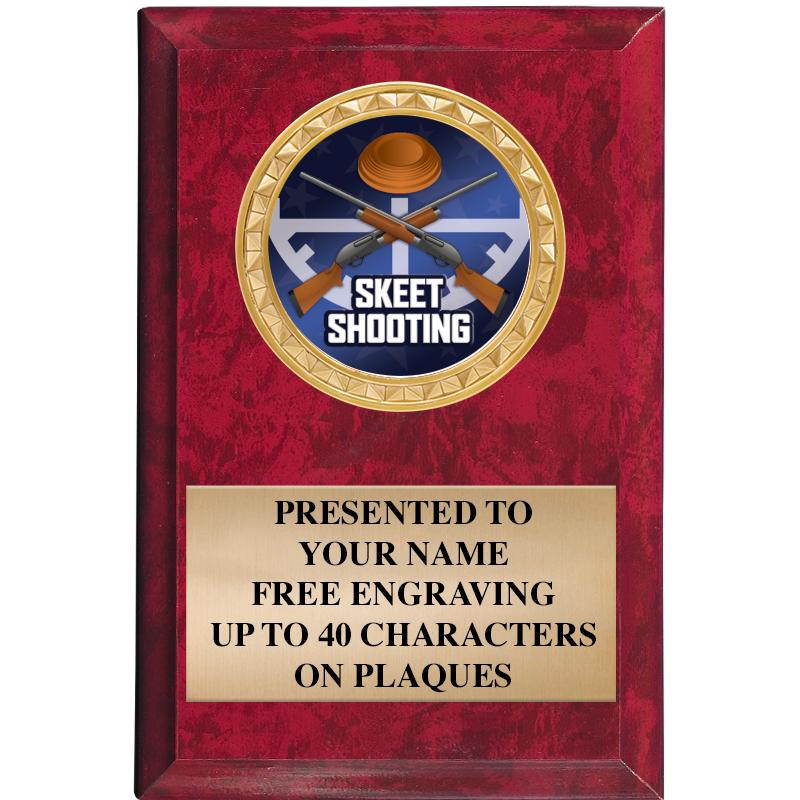 4" X 6" RED MBL INSERT PLQ