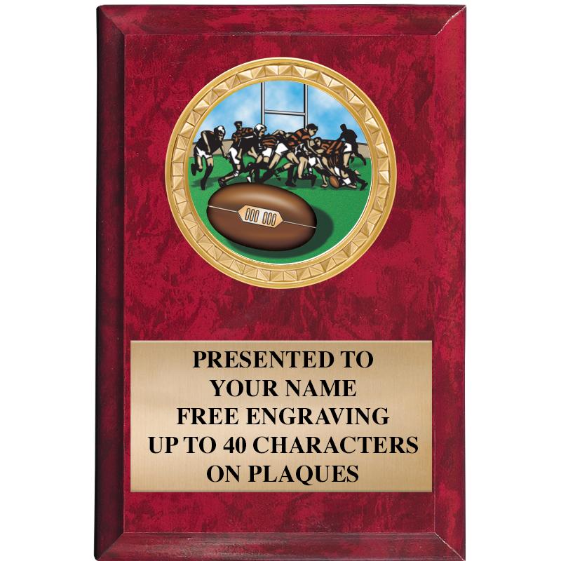 4" X 6" RED MBL INSERT PLQ