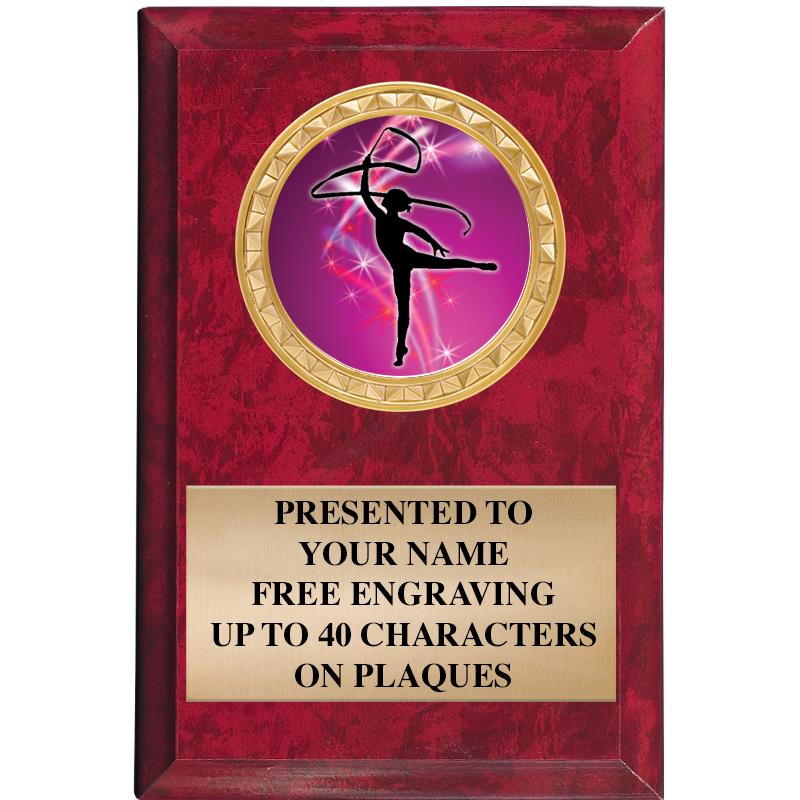 4" X 6" RED MBL INSERT PLQ