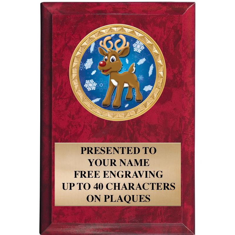 4" X 6" RED MBL INSERT PLQ