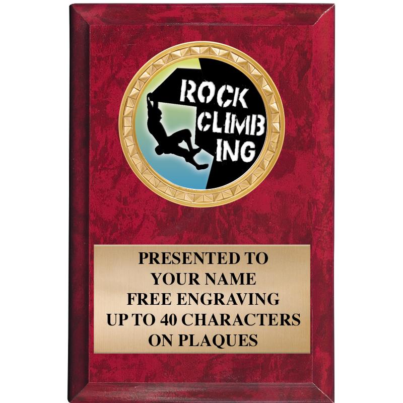 4" X 6" RED MBL INSERT PLQ