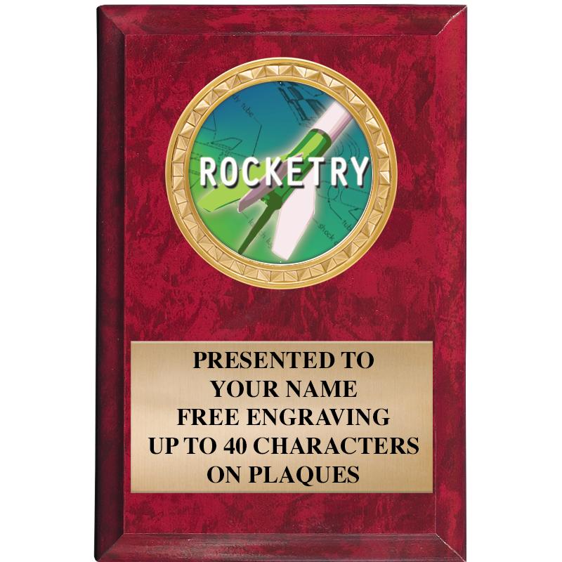 4" X 6" RED MBL INSERT PLQ