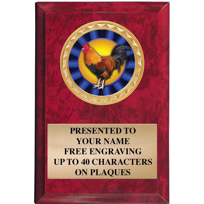 4" X 6" RED MBL INSERT PLQ