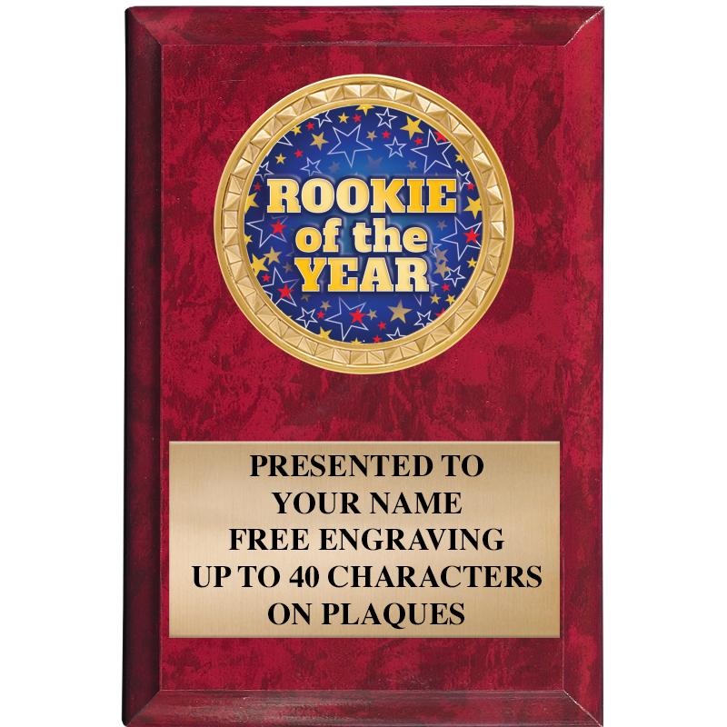 4" X 6" RED MBL INSERT PLQ