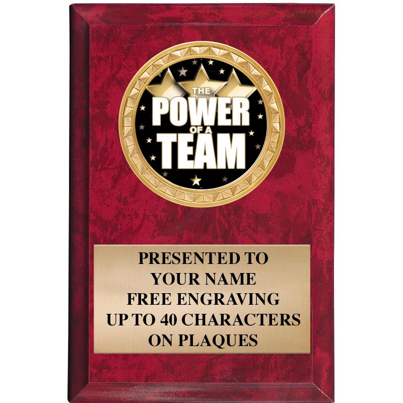 4" X 6" RED MBL INSERT PLQ