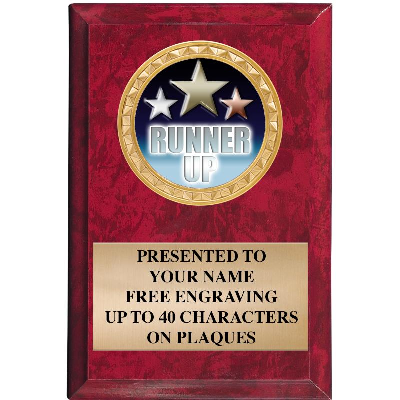 4" X 6" RED MBL INSERT PLQ