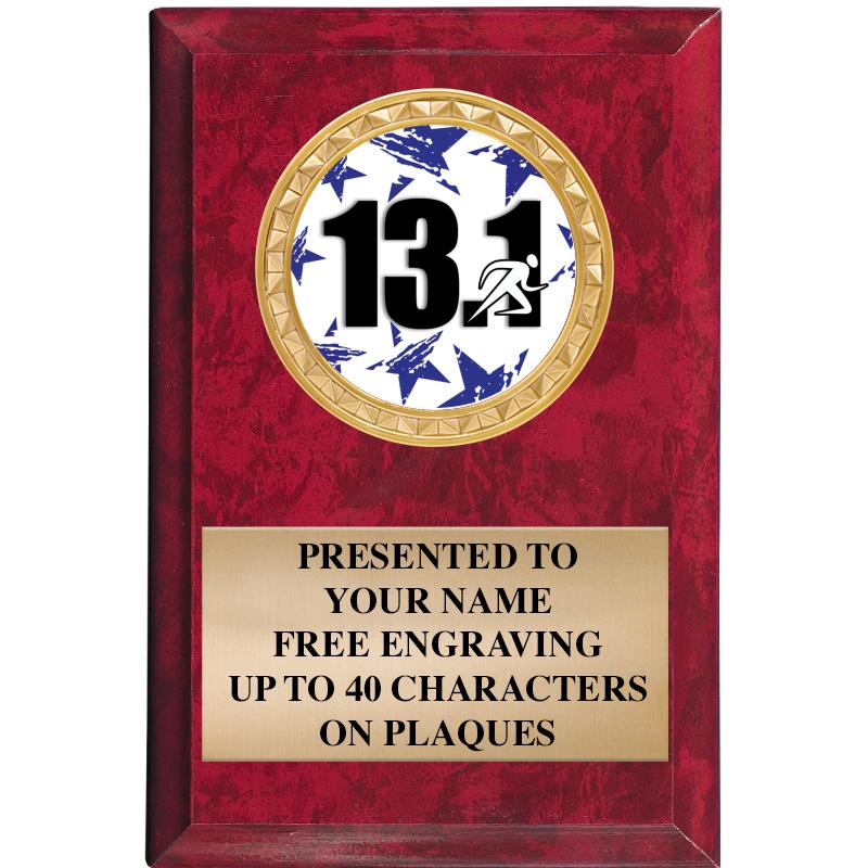 4" X 6" RED MBL INSERT PLQ