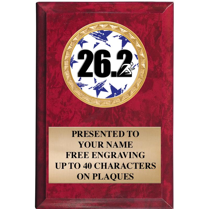 4" X 6" RED MBL INSERT PLQ